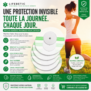 Patchs Adhésifs Invisibles pour Capteur de Glycémie Lifebetic